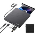 thumbnail image 1 of ORIGBELIE Unidad de DVD Externa, Unidad de CD USB 3.0 Tipo C CD/DVD ROM +/-RW Adaptador con Puerto USB Grabadora de DVD para computadora portátil PC de Escritorio, Unidad de Disco óptico Reproductor d, 1 of 5