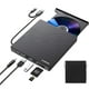 thumbnail image 1 of ORIGBELIE Unidad de DVD Externa, Unidad de CD USB 3.0 Tipo C CD/DVD ROM +/-RW Adaptador con Puerto USB Grabadora de DVD para computadora portátil PC de Escritorio, Unidad de Disco óptico Reproductor d, 1 of 5