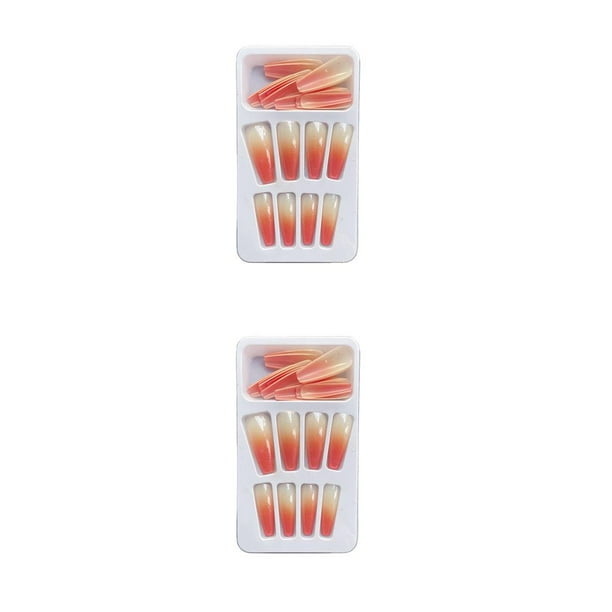 Seitruly 1 Juego de puntas francesas para uñas, puntas de extensión de gradiente, calcomanías de moda extraíbles, Kit de manicura de salón de tipo 4 Pegamento 2g, gelatina 24 piezas 2piezas Seitruly CBP261931