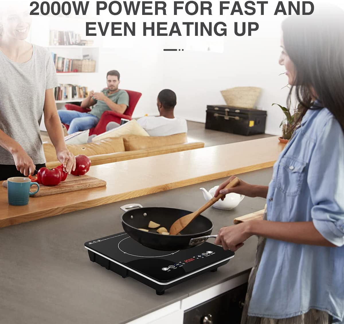 VBGK Electric Cooktop Single Burner 1800W 110v,Electric Stove Top Plug in  Electric Burner Countertop Hot Plate for Cooking,4H & Auto Shutdown  Induction Burner,Child Lock Electric Cooktop 