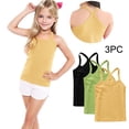 thumbnail image 2 of ZACPNCV Toddler Girls Cotton Tank Top Cute Spaghetti Strap Sleeveless 3 Pack Casual Basic Cami Tops Multicolor 8-9 Years, 2 of 9