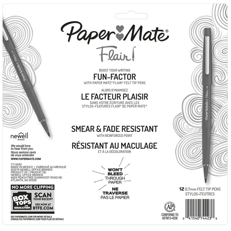 Paper Mate Flair Pen Box of 12, Black