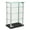 Black, variant on Small Curio Cabinet, Free Standing Glass Display Shelf, Adjustable, Aluminum (Silver Base) (146ANTSV)