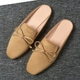 thumbnail image 2 of NOKIO Women Mules Flats Shoes Backless Loafers Chic Women'S Faux Suede Flats Women's New Suede Flat Shoes In Spring And Summer Bowknot Fashion Sandals Women'S Flat Mules, 2 of 5