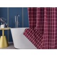 thumbnail image 4 of Extra Long Textured Fabric Shower Curtain 72 Inches Width by 84 Inches Length, Burgundy Checkered Printed Bathroom Curtains, Machine Washable, 4 of 5