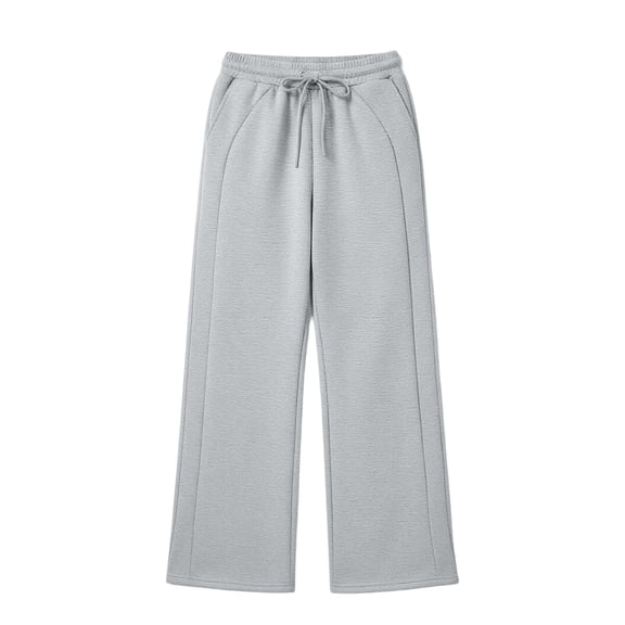 WhouRiu Girls Casual Sweatpants Solid Color Baggy Wide Leg Pants Kids Drawstring Waist Comfortable Daily Trousers With Pockets,11-12 Years