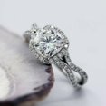 thumbnail image 3 of HeartsAndYou 3ct Cushion Cut Moissanite Unique Split Shank Engagement Ring for Women 18k White Gold over Silver, 3 of 5
