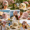 thumbnail image 6 of Limited Edition 2026 Garden Morning Baseball Cap, Adjustable Cotton Floral Hummingbird Butterfly Printed Breathable Hat for Women Men Casual Outdoor,2PCS, 6 of 6