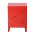 thumbnail image 6 of Geniqua Red Metal Locker File Storage Standing Office Organizer Cube End Table, 6 of 8