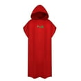 thumbnail image 3 of thinsony Peignoir Coupe-Vent Séchage Rapide Remplacement Manches Courtes Hommes Femmes Capuche Couleur Unie Plage Piscine Robe Rouge, 3 of 9