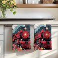 thumbnail image 7 of Red Trains Kitchen Towels Set of 2, Shabby Chic Cartoon Retro Flowers Artwork Absorbent Dish Towels for Kitchen, Microfiber Hand Towel, Quick Drying Tea Towel for Cleaning Decorative Dishcloths, 7 of 7