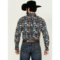 thumbnail image 4 of Rank 45 Men's 45&Reg; Yaak Abstract Geo Print Long Sleeve Button-Down Stretch Chocolate, 4 of 4