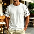 thumbnail image 5 of Qiyinn Men's Line Casual T-shirt For Summer Men Top, 5 of 6