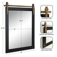 thumbnail image 3 of Kate and Laurel Skylan Modern Glam Decorative Wood Framed Wall Mirror, 24 x 31, Glossy Black and Antique Gold, Barn Door-Inspired Transitional Hanging Mirror for Bathroom or Living Room Uses, 3 of 8