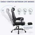 thumbnail image 3 of Qinaqin Negro Ergonómico cm de Alturaigh-Back Oficina Chair con Footrest y Ajustable Lumbar Support para E x ecutive Profundidadsks, 3 of 7