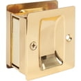 thumbnail image 2 of Premium Square Pocket Door Lock, Passage (Hall/Closet) Latch, Clear Pack, Polished Brass by Stone Harbor Hardware, 2 of 3