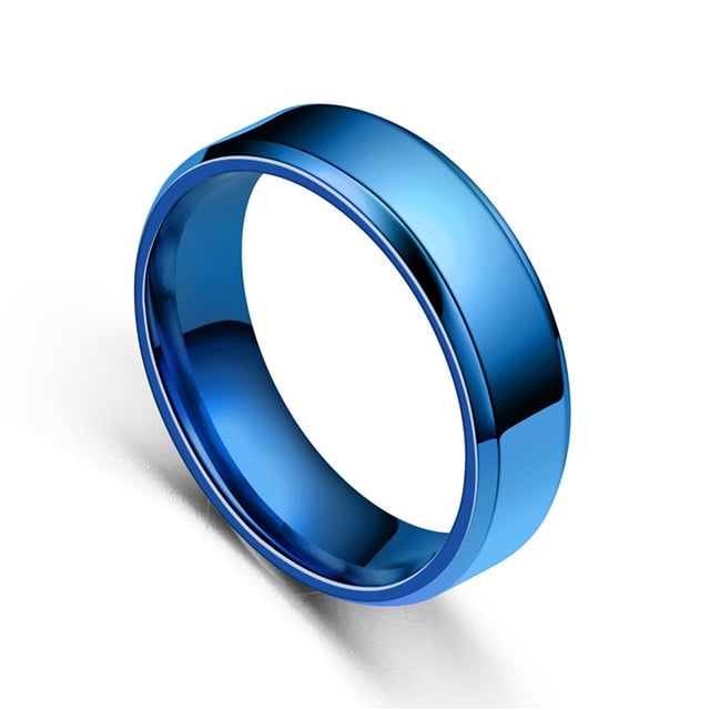 Minnieouse Anillo de banda Unisex para boda, aniversario, baile, esposa estética, marido, joyería de mano, regalos personalizados diarios, azul, Azul Taille 13 50piezas