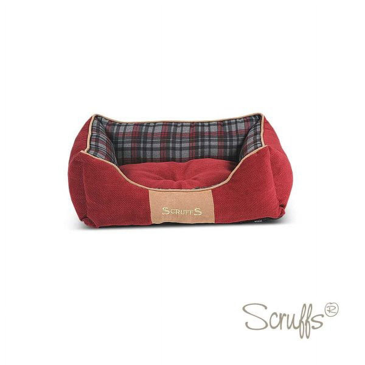 Scruffs® Highland Box Bed, Pet Bed, Machine Washable, Non-Slip Base, One-Piece, Soft-Walled Design (Small) - Red