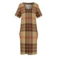 thumbnail image 4 of Vestido holgado a cuadros de sarga con bolsillos vestido elegante y elegante para mujer traje de verano para mujer vestidos de noche de lujo 2025, 4 of 7