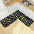 thumbnail image 3 of Fleur De Lis Flowers Kitchen Mats Mardi Gras Kitchen Rugs Runner Laundry Rug Non Slip Floor Door Mats Soft Doormats Carpet Home Decor Set of 2, 3 of 6