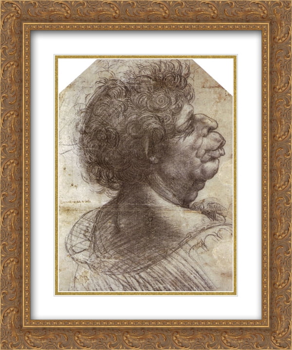 Leonardo da Vinci 2x Matted 20x24 Gold Ornate Framed Art Print 'A