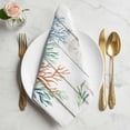 thumbnail image 2 of Beach Coastal Cloth Napkins, Summer Nautical Coral Shell Botanical Vintage Washable and Reusable Dinner Napkins Set of 2, Table Napkin for Kitchen Party Birthday Wedding Hotel Housewarming 20"x20", 2 of 9