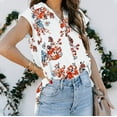 thumbnail image 5 of Summer Savings Clearance 2023! TAGOLD Womens Summer Tops,Women's Summer Casual Short Sleeve Blouse Button Floral Print Turndown Collar T-Shirt Tops, 5 of 5