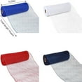 thumbnail image 3 of 4 Rolls Poly Mesh Ribbon Burlap Poly with Metallic Foil Mesh Rolls for DIY Festivals Wreaths Party Decoration Wrapping Craft (Red/White/Blue/Navy Blue/10 Inches x 10 Yards), 3 of 9