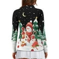 thumbnail image 2 of Yuyamidu Snowman Women V Neck Golf Shirts Xmas Tree Long Sleeve Zip Up Golf Tops Christmas Sports Pullover Workout Shirts Activewear Size S, 2 of 8