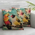 thumbnail image 3 of Shiartex Pillow Covers Tropical Toucan Parrot Bird Green Palm Leaves with White Hibiscus Flowers ,Decorative Throw Pillow Covers Soft Cushion Covers for Home Couch Living White, 3 of 5