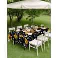 thumbnail image 4 of Outdoor Tablecloth with Umbrella Hole for Patio/Picnic/Party/Camping, Black Yellow Sunflower Waterproof Table Cloth Rectangle Table Cover Washable, Summer Botanical Farmhouse Floral (60"x 84"), 4 of 8