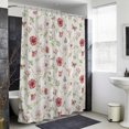 thumbnail image 4 of Spring Floral Shower Curtain - Water Repellent Fabric Shower Curtains Washable, Elegant Pastoral Flowers Rustic Decorative Polyester Cloth Bathroom Curtains Modern Bath Decor 36"x72", 4 of 8
