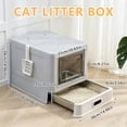thumbnail image 5 of iFaveorr Enclosed Stainless Steel Cat Litter Box with Lid & Drawer Design for Indoor All Lifestyles Cats, Metal Covered Cat Litter Box, Baffles for Anti-Leakag, with Litter Scoop & Litter Mat, 5 of 7
