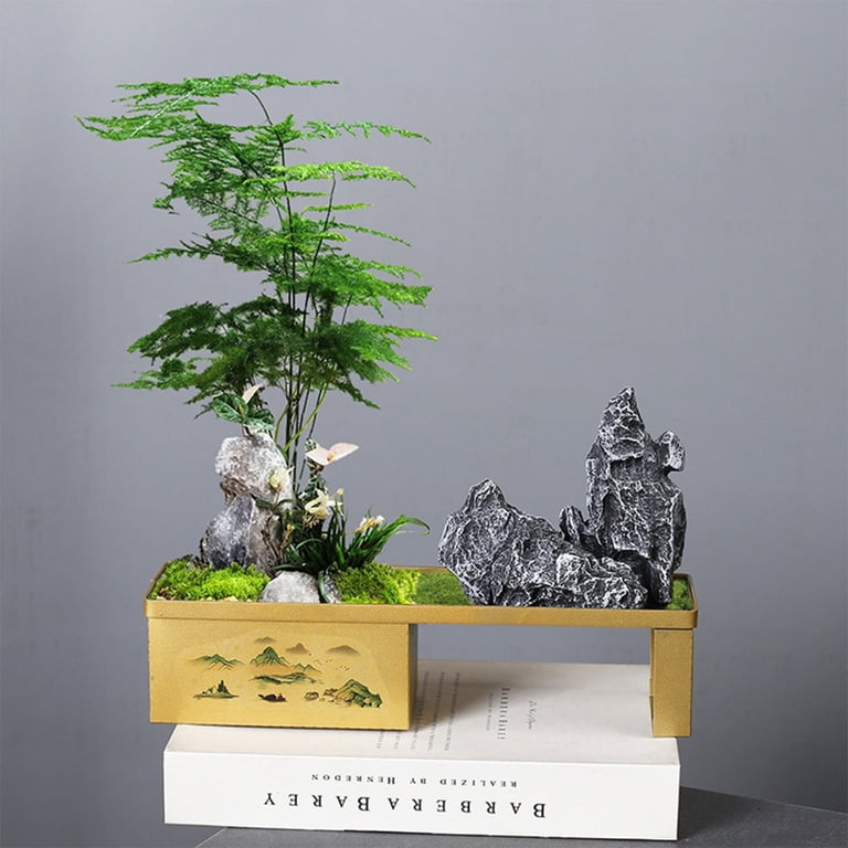 ZPAQI Zen Garden Desk Artificial Bonsai Tree, Rockery Statue Meditation Zen  Gift Kit - Walmart.com
