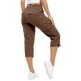 thumbnail image 4 of Dwellite Womens Quick Dry Cargo Capris with Pockets Loose Fit Casual Capri Pants Dressy Lightweight Ladies Baggy Cargo Pants for Hiking Orange 2XL, 4 of 6