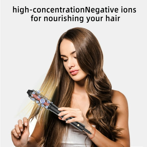 Professional Ionic Hot Air Brush with Infrared Heat Technology, 2-in-1 Round Styling Comb with Ceramic Barrel for Volumizing, Curling & Frizz-Free Salon Blowouts