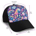 thumbnail image 2 of Yiaed mushroom Skull rainbow color Print Baseball Cap Dad Hat Polo Style Plain Blank Adjustable Size, 2 of 5