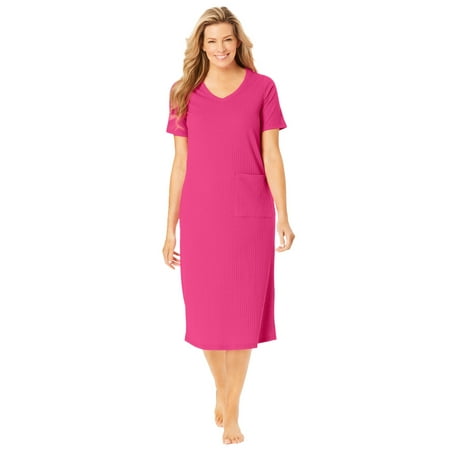 

Woman Within Women s Plus Size Ribbed Sleepshirt