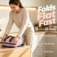 thumbnail image 6 of 2-In-1 Foldable Rolling Cart for Grocery Shopping, Light Pink Portable Tote Trolley with Collapsible Frame Smooth Wheels, Space-Saving Travel Cart for Market, Small Size, 6 of 8