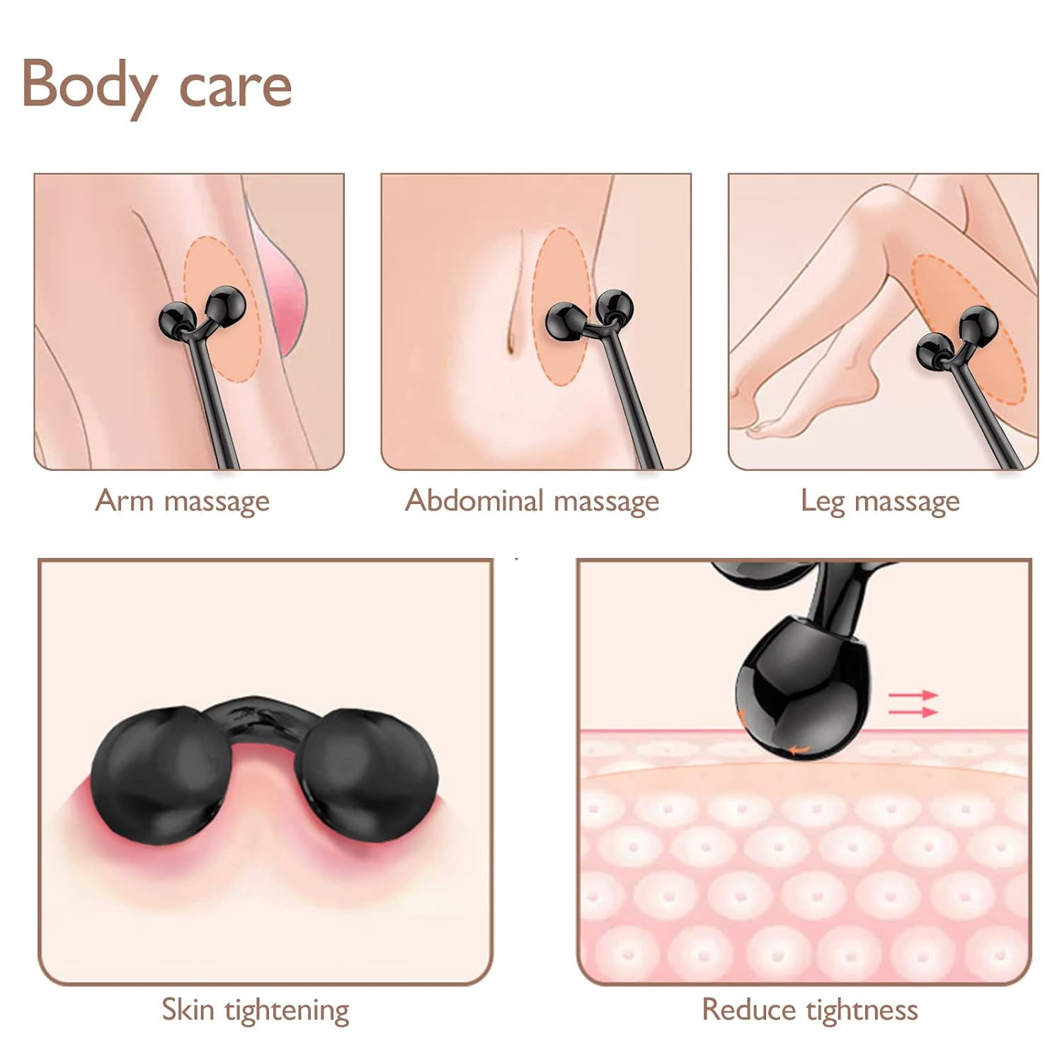 Face Roller, Facial Metal Massager, Massage Tool for face (Black)