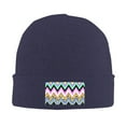 thumbnail image 2 of ZICANCN Fashion Print Funky Knit Beanie Hat, Winter Cap Soft Warm Classic Hats for Men Women, Navy Blue, 2 of 8