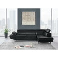 thumbnail image 2 of HomeRoots 383890 31 x 80 x 110 in. Contemporary Black Faux Leather Sectional Sofa, 2 of 2