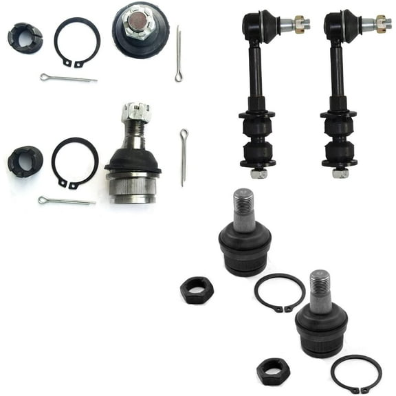Detroit Axle - 6pc Front Suspension Kit for 4WD 1995-1999 Dodge Ram 1500 2500 1996 1997 1998, 2 Lower Ball Joints, 2 Upper Ball Joints, 2 Sway Bar Links, Replacement