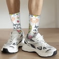 thumbnail image 4 of Uemuo Spring Flowers Birds Pattern Women's Crew Socks, Soft Durable Breathable Moisture-Wicking with Odor Control Cotton socks, 4 of 9
