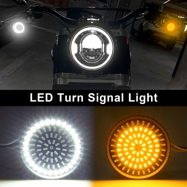 1157 LED Turn Signal Light Inserts Lamp Fit for Softail Touring Dyna Sportster Amber