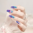 thumbnail image 5 of Transparent Realistic Dolphins Press on Nails,Long Coffin Fake Nails Purple Oceans Acrylic Glossy Glue on Nails,Reusable Winter False Nails for Women Girls Holiday Daily Appointment Wear 24pcs, 5 of 9