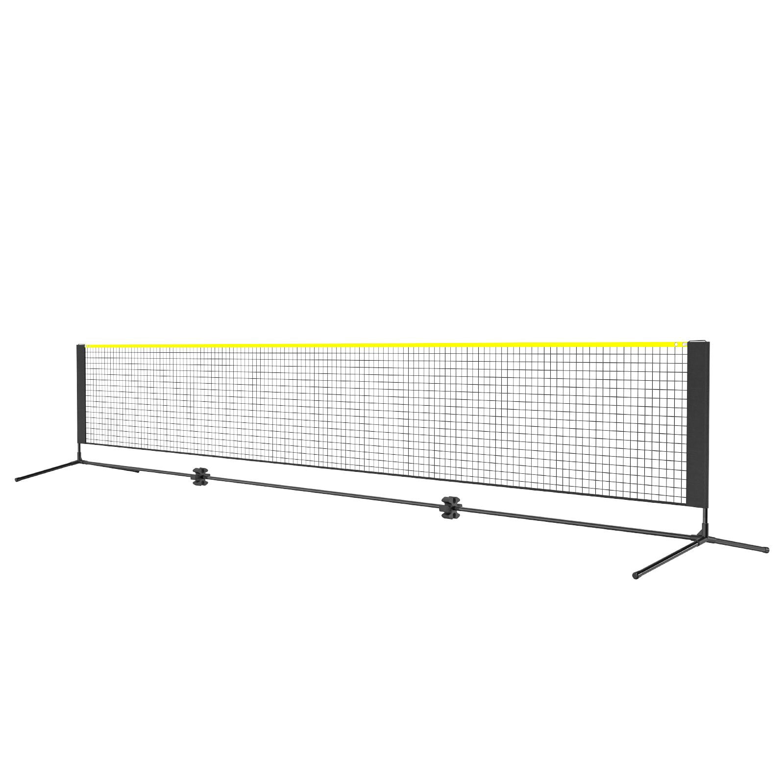 17 FT convenient Badminton Net Height Adjustable, Foldable Volleyball Pickleball Tennis Net with Poles, Stand, Carry Bag