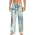 thumbnail image 2 of Kdxio Algae Corals and Seashells Print Men's Sleep Pajama Pant Lounge Pants with Pockets, 2 of 8