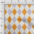 thumbnail image 2 of oneOone Georgette Viscose Orange Fabric Check Argyle Dress Material Fabric Print Fabric By The Yard 42 Inch Wide, 2 of 5