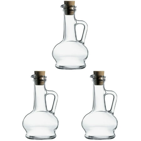 

3 Pcs Glass Oil Dispenser Cruet Syrup Bottles Kitchen Terrarium Clear Container Cork